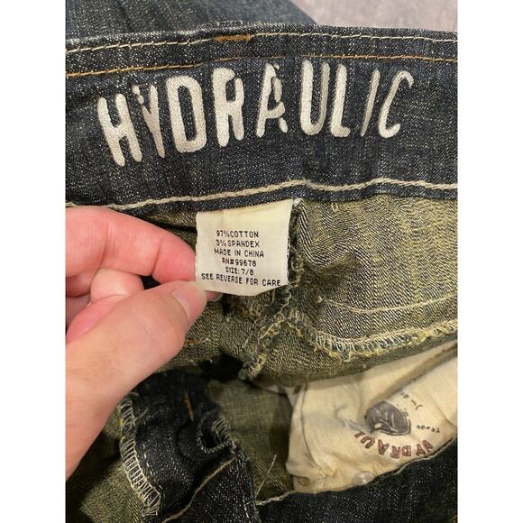 Hydraulic Jeans Womens Sz 7/8 Lowrise Straight Ankle Stretch Denim Whiskers Y2K - Picture 10 of 16